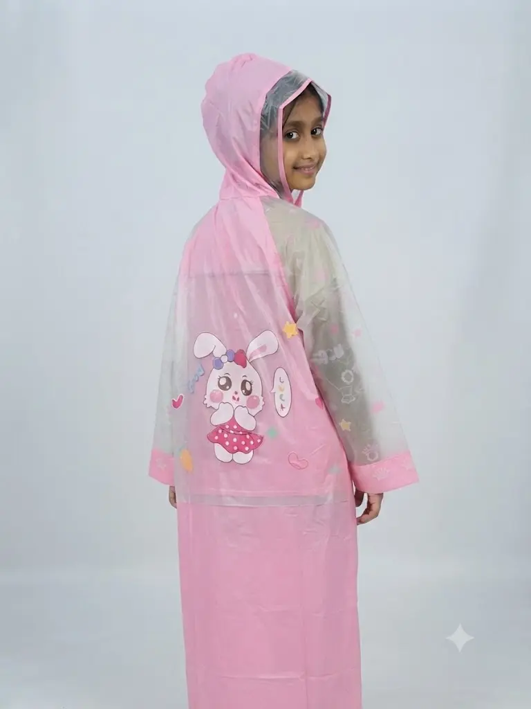 Yushin 816 Children Raincoat Pink back.webp