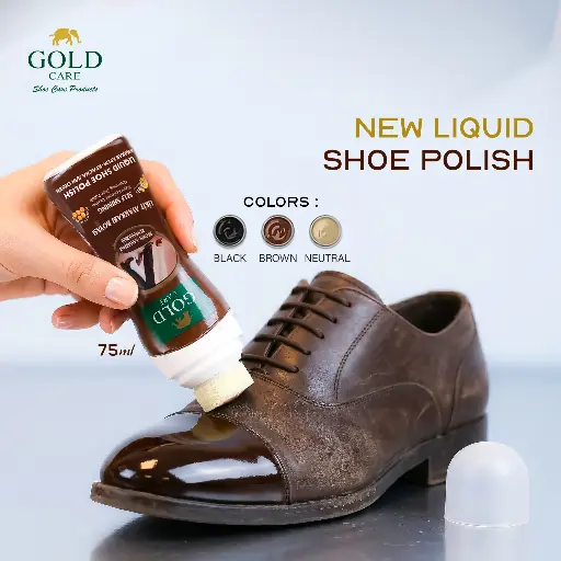 Gold Care New Liquid Shoe Polish 75 ML