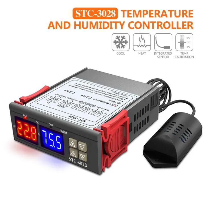 STC3028 Dual Digital Thermostat Temperature Humidity Control